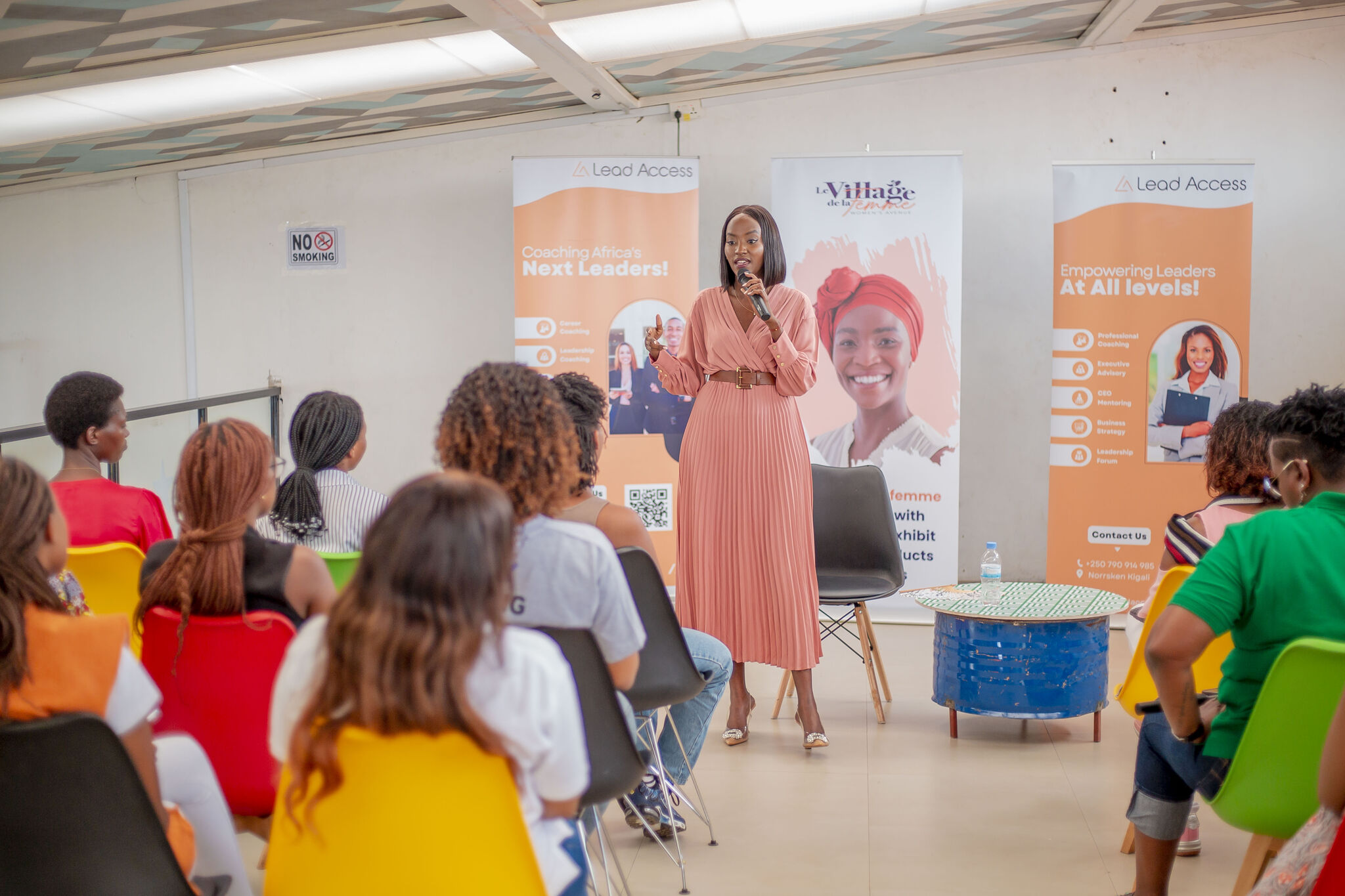 Iris Irumva, founder of Lead Access, speaking at a workshop