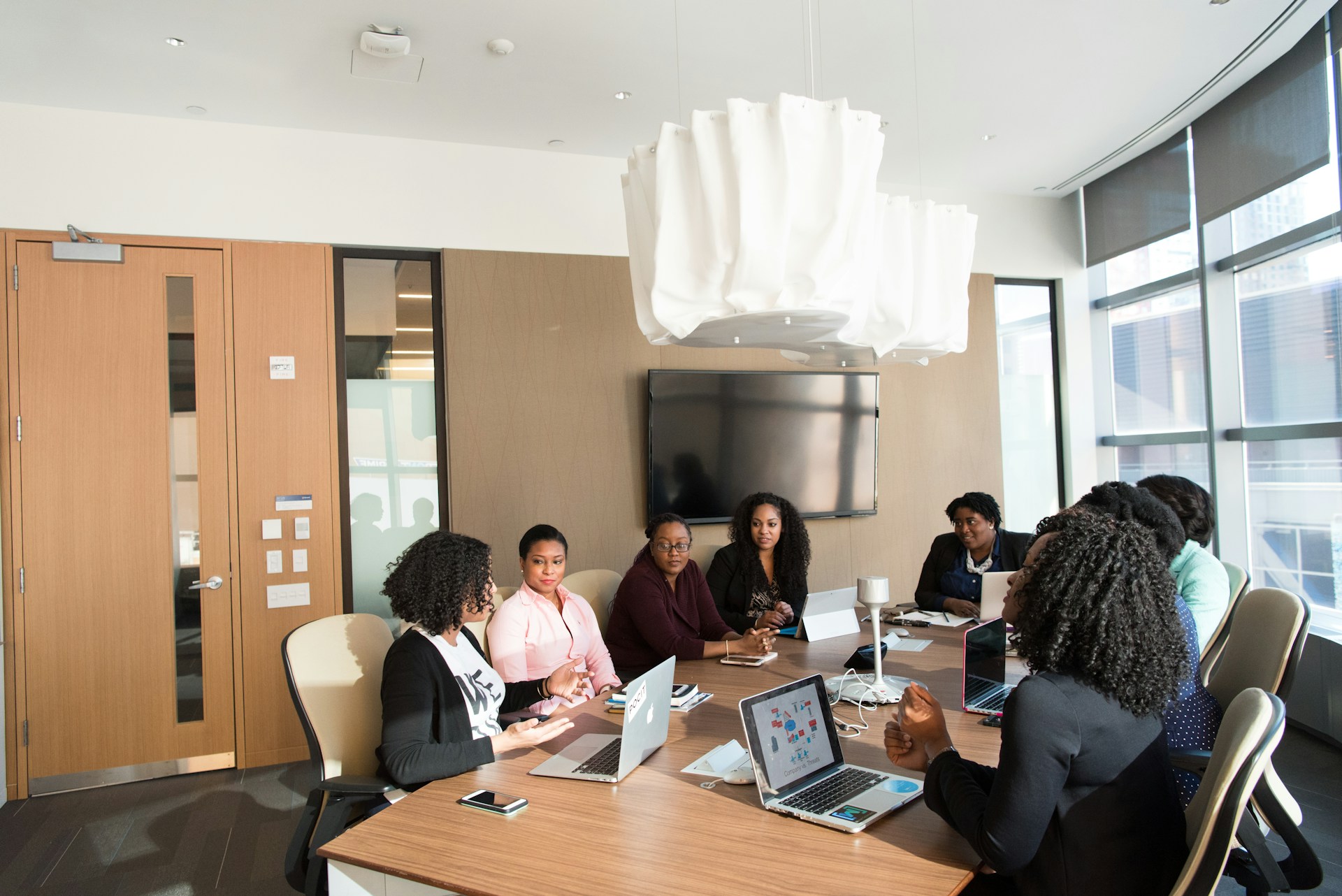 A leadership team in discussion